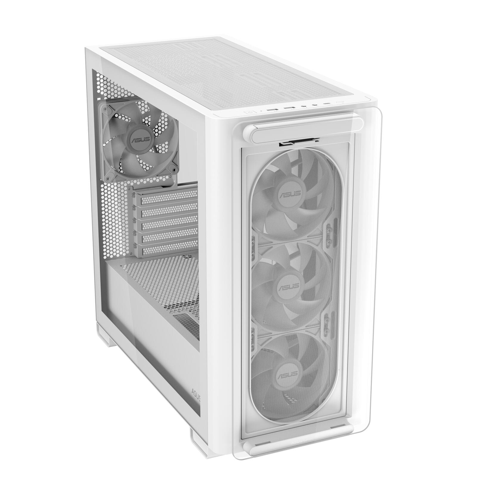 ASUS A23 PLUS TG ARGB microATX PC Gehäuse, weiß