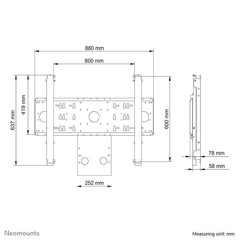 Neomounts Adapter AFL55-800BL1 für MS Hub 85' 2S/3