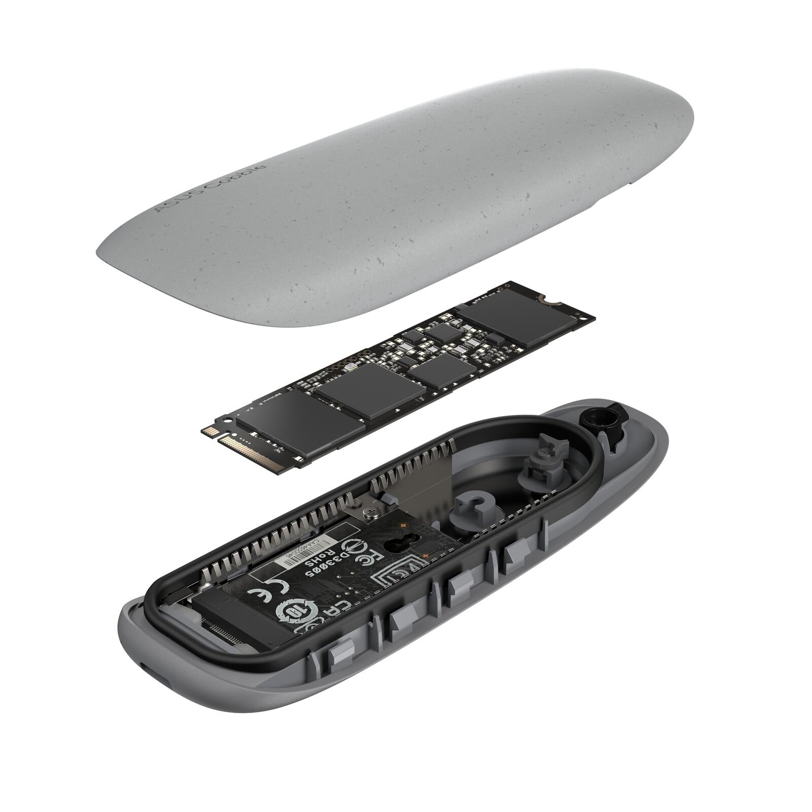 ASUS COBBLE USB-C 3.2 Gen 2x1 SSD-Gehäuse, grau