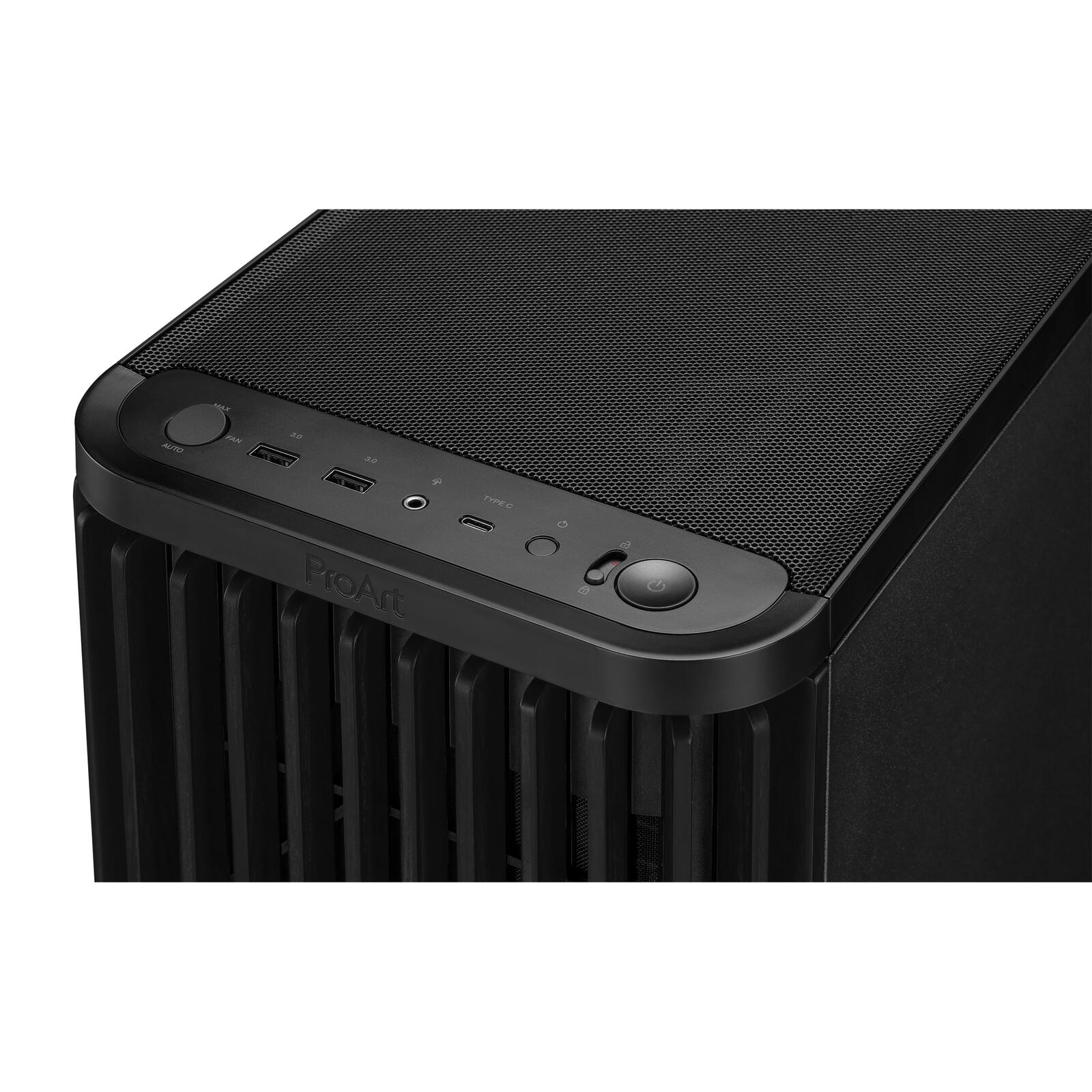 ASUS ProArt PA401 Wood Edition ATX PC Gehäuse METAL PWM, schwarz