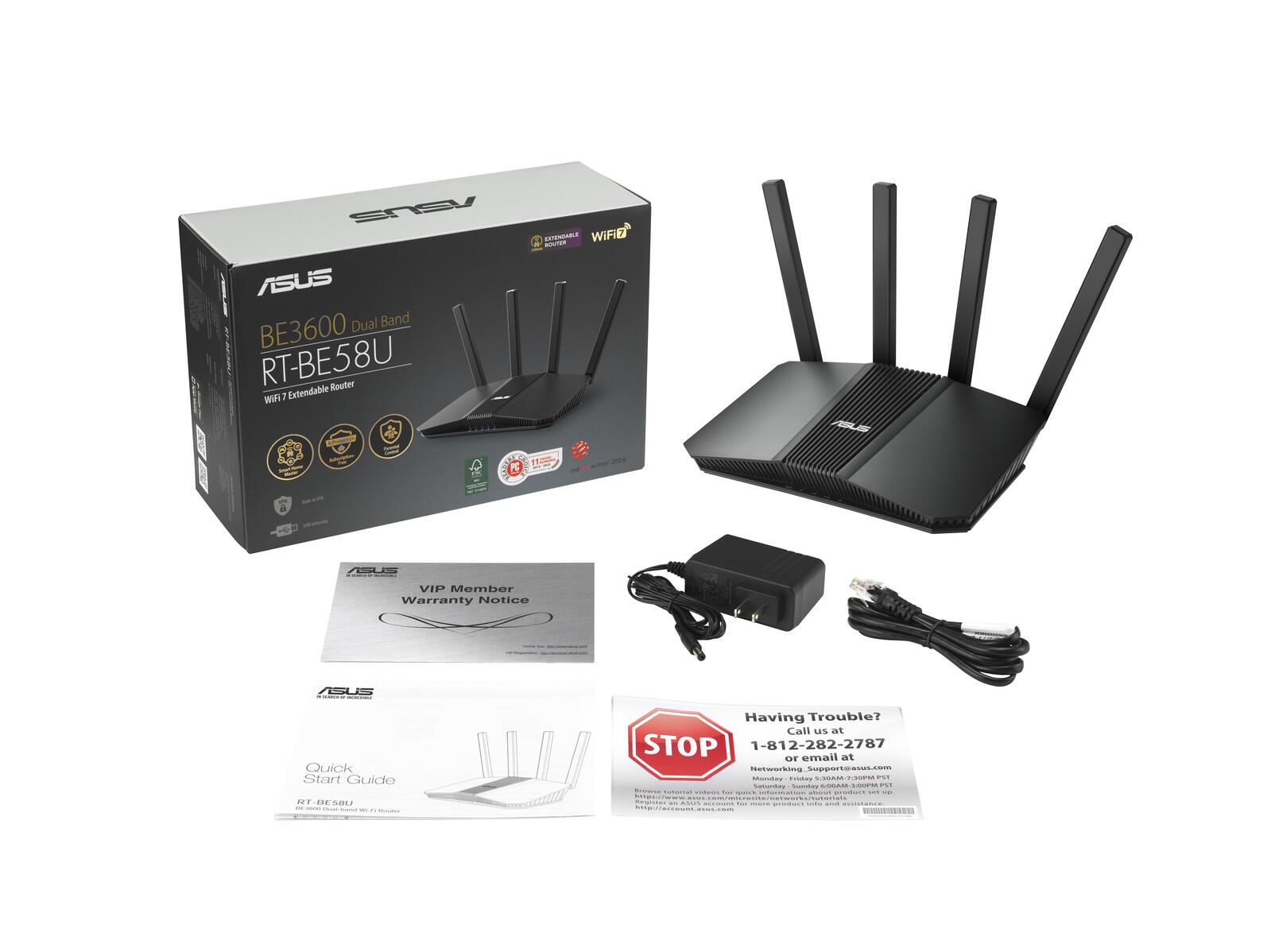 ASUS RT-BE58U BE3600 Dual Band WiFi 7 erweiterbarer Router (90IG0910-MO3C00)