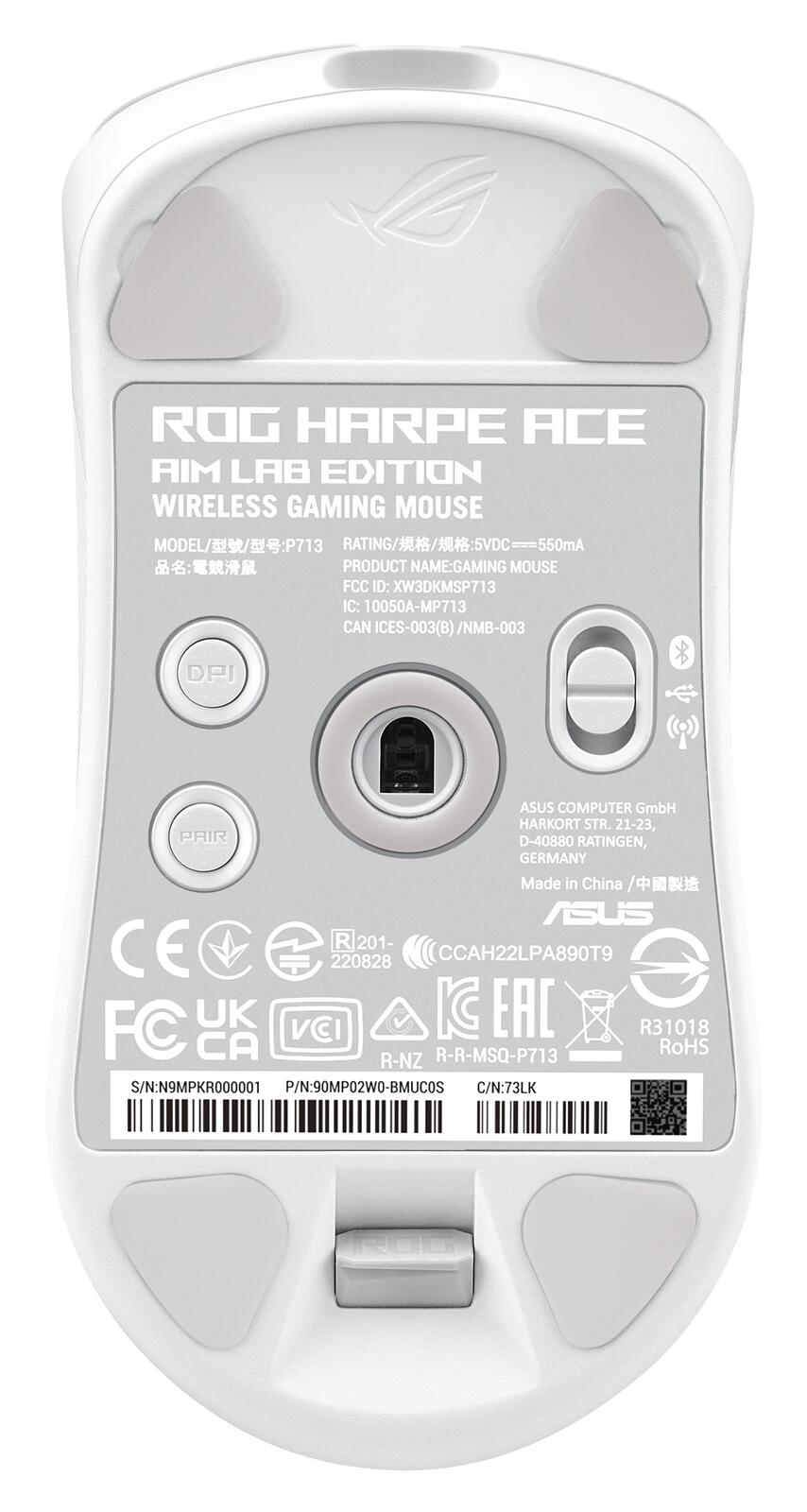 B-WARE ASUS ROG Harpe Ace Aim Lab Edition RGB Gaming Maus, weiß