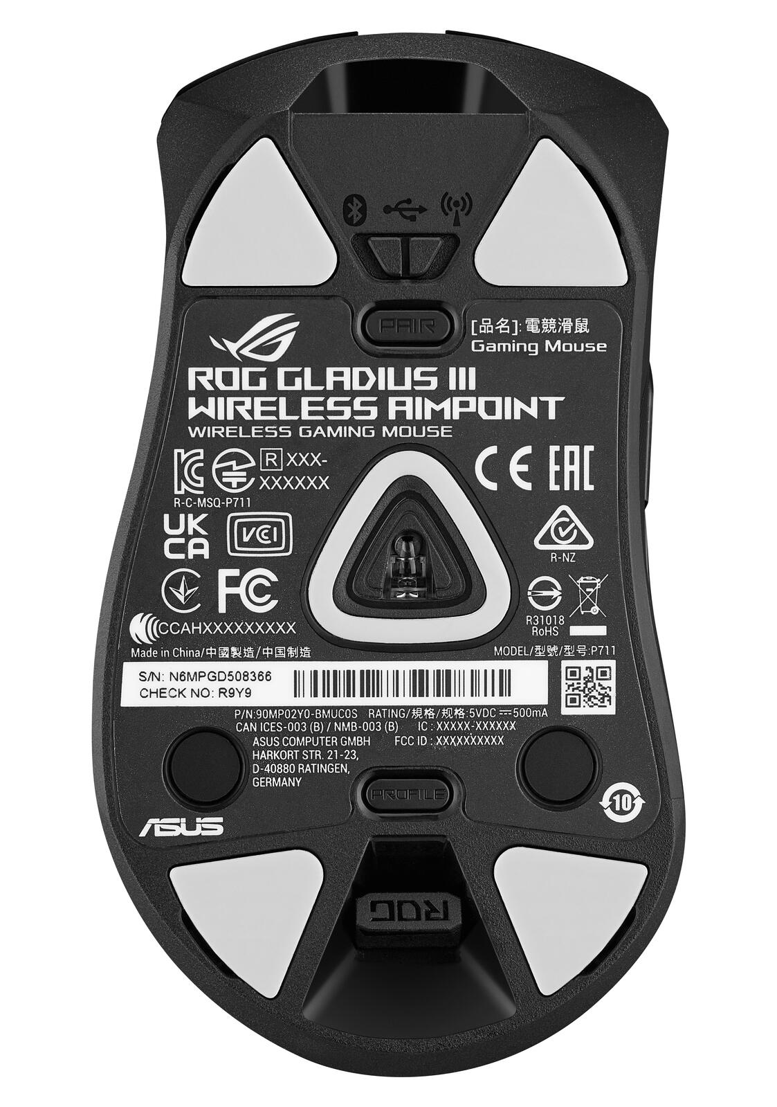 ASUS ROG Gladius III Wireless AimPoint RGB Gaming Maus, schwarz