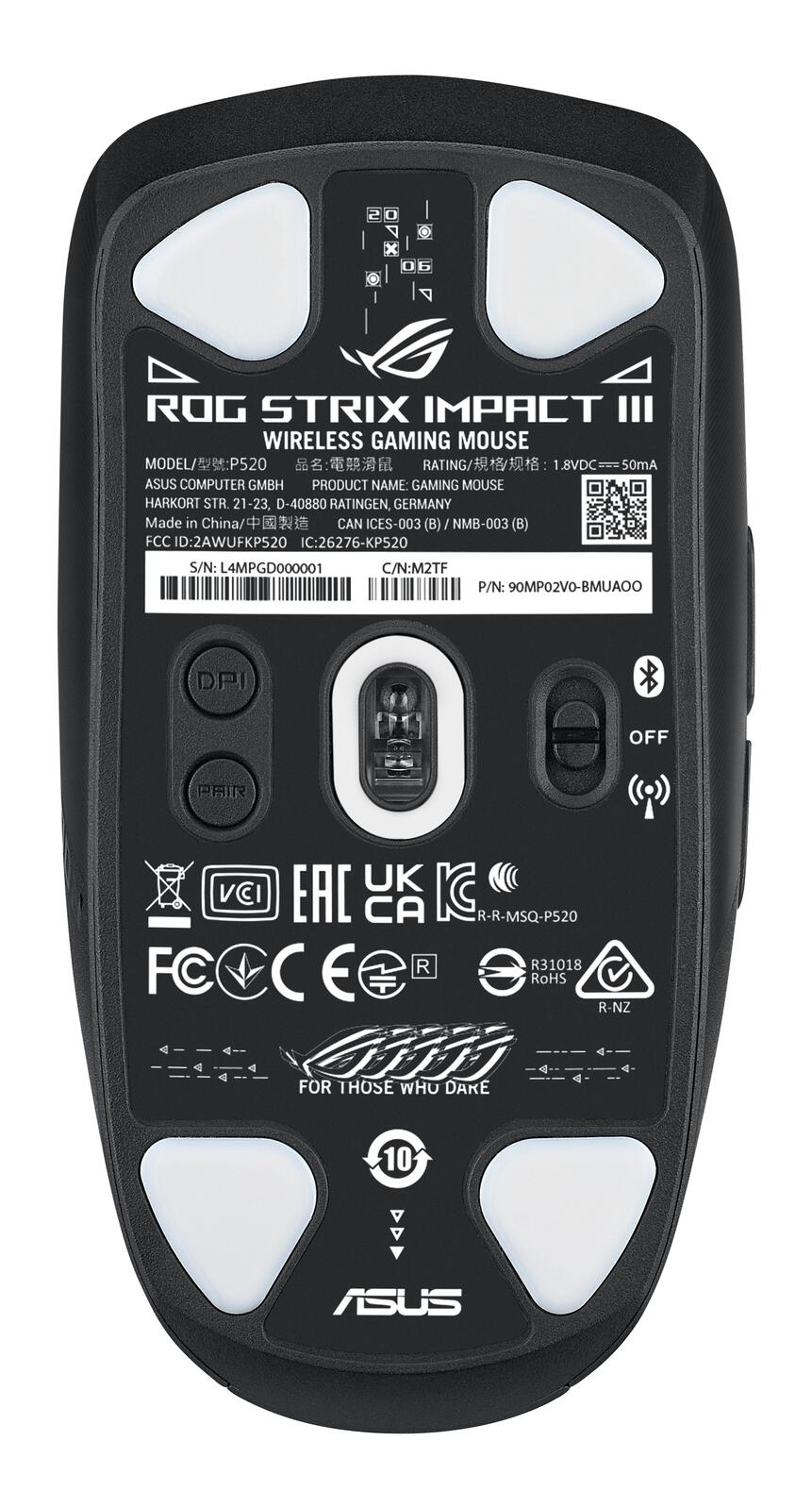 ASUS ROG Strix Impact III Wireless Gaming-Maus, schwarz
