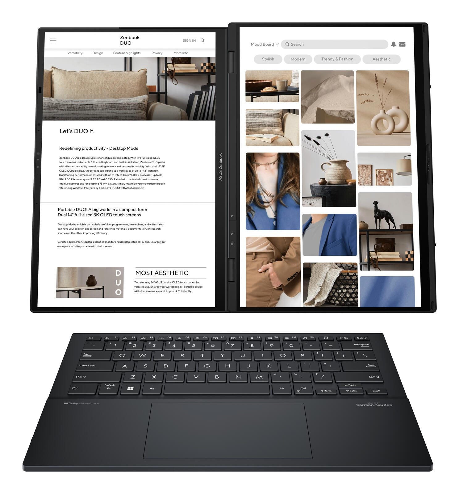 ASUS Zenbook Duo OLED UX8406MA-PZ058X Intel® Core™ Ultra 9 185H Notebook 35,6 cm (14')