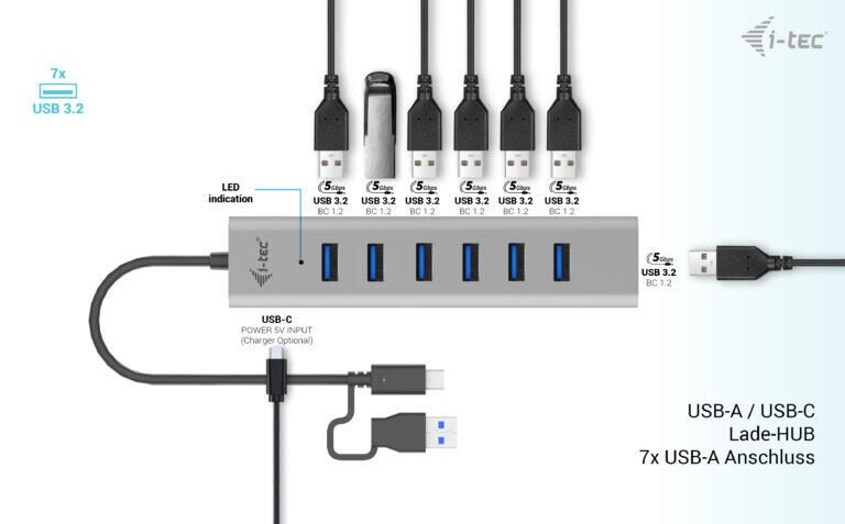 I-TEC USB-C Charging Metal Hub 7 Port