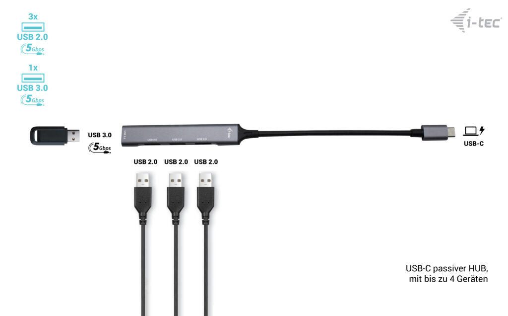 I-TEC USB-C Metal Hub 4 Port