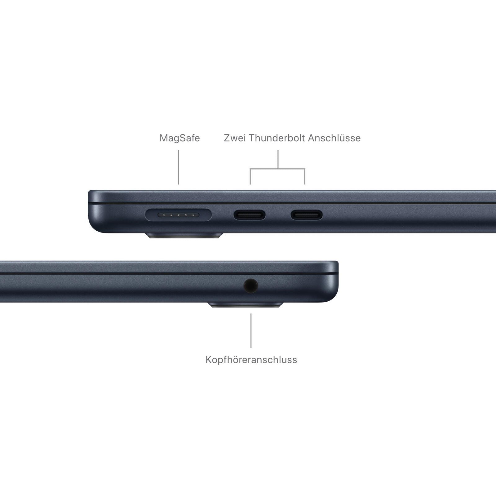 Apple Macbook Air 34,46cm (13,6') mitternacht + Apple AirPods Pro 2. Generation MagSafe Ladecase