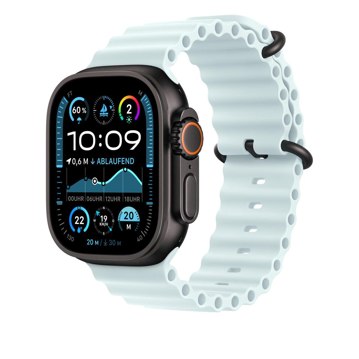 Apple Ocean Armband für Watch Ultra 49mm Schwarz (kristallblau)
