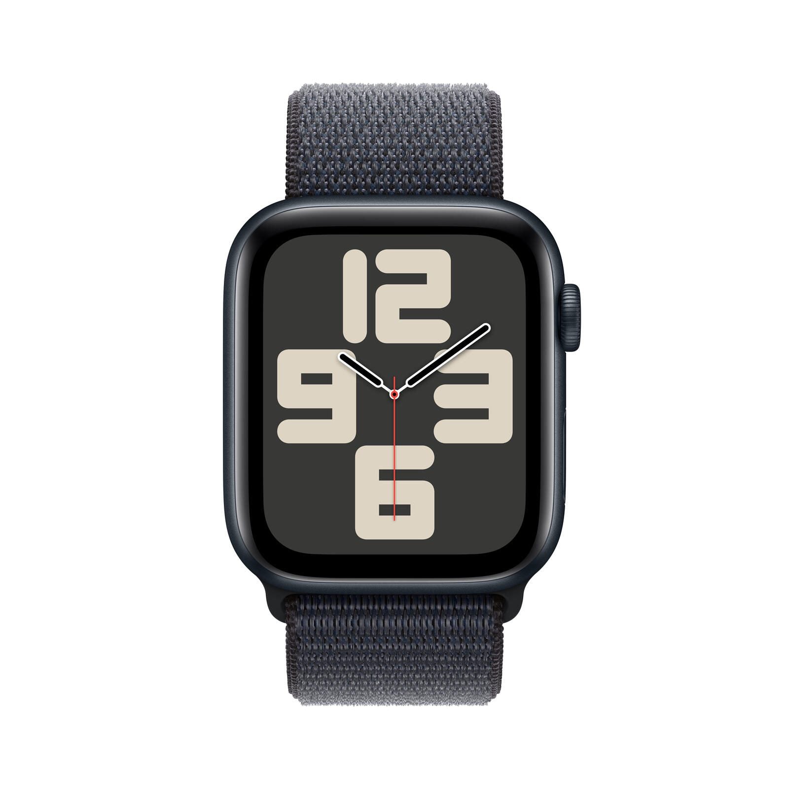 Apple Watch SE (GPS + Cellular) 44mm Aluminiumgehäuse mitternacht, Sport Loop Armband tinte