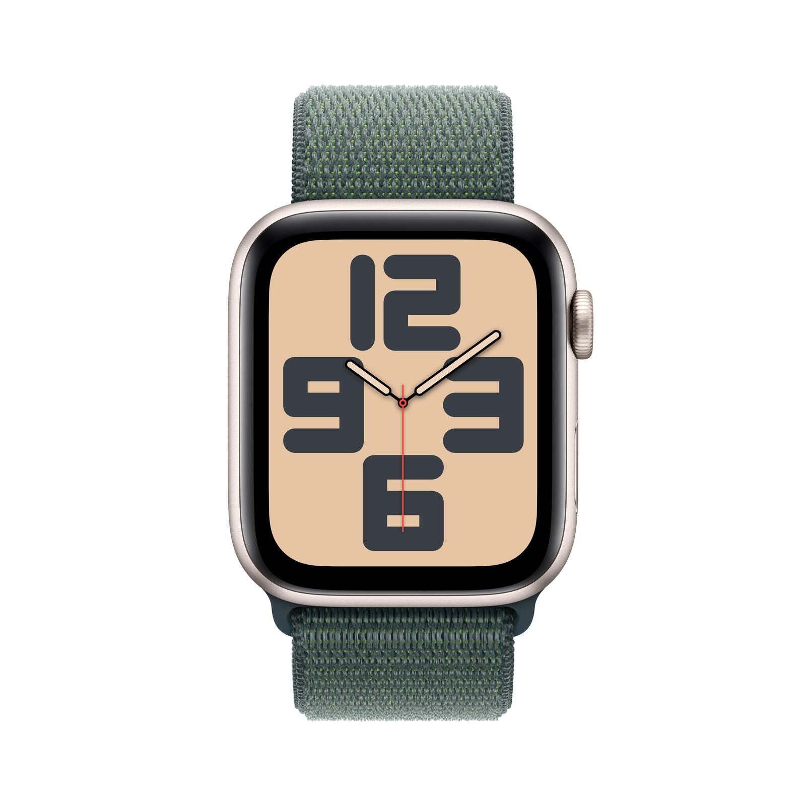 Apple Watch SE (GPS + Cellular) 44mm Aluminiumgehäuse polarstern, Sport Loop Armband seegrün