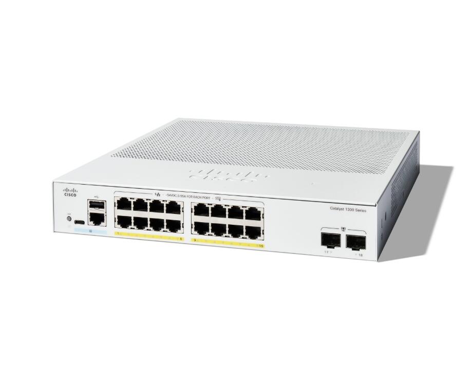Cisco Catalyst 1300-16P-2G Switch 16x 1GbE + 2x 1GbE SFP L3 managed