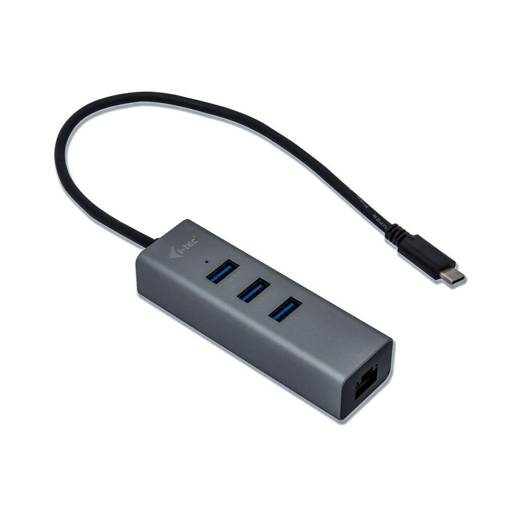 I-TEC USB-C Metal 3-Port Hub mit Gigabit Ethernet Adapter