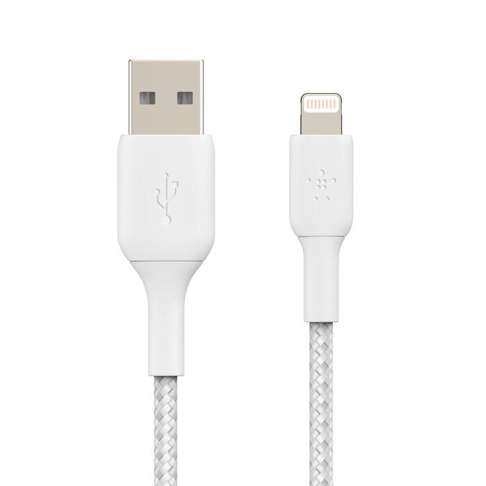Belkin BoostCharge geflochtenes 15 cm Lightning/USB-A Kabel, weiß