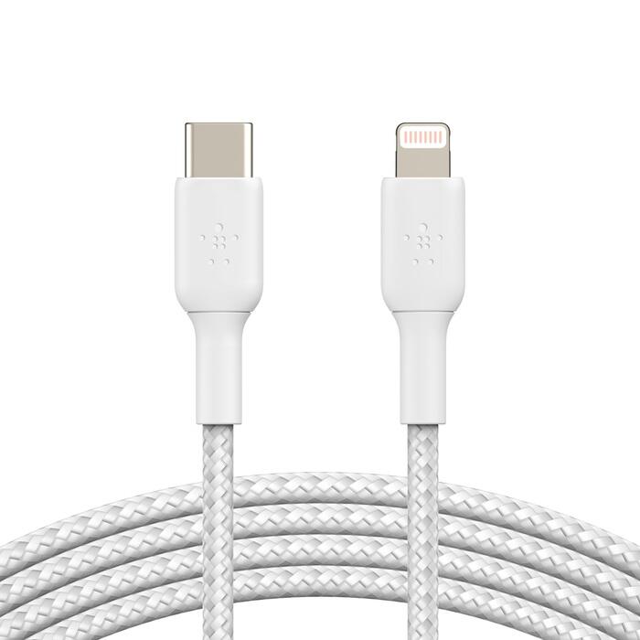 Belkin BoostCharge geflochtenes 1m USB-C/Lightning-Kabel, weiß