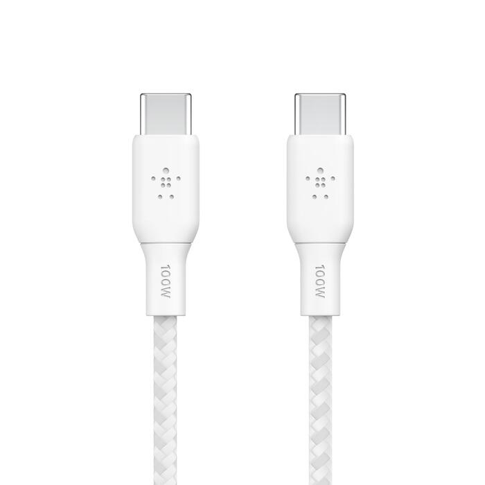 Belkin BoostCharge 3 m USB-C/USB-C Kabel (100 W), weiß