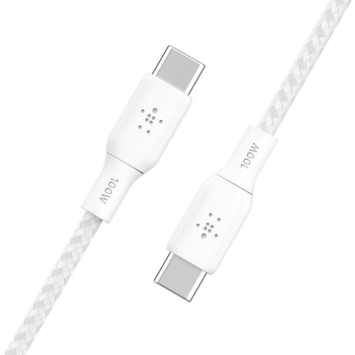 Belkin BoostCharge 3 m USB-C/USB-C Kabel (100 W), weiß