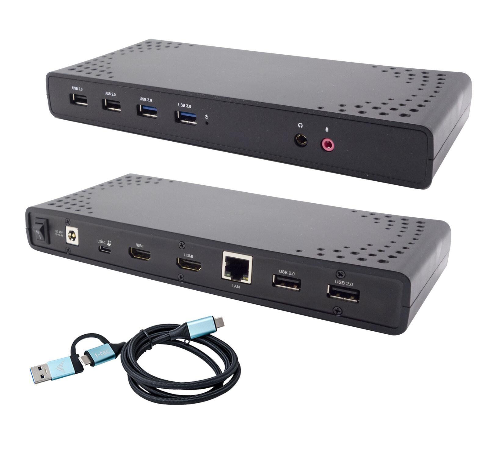 I-TEC USB 3.0/USB-C/Thunderbolt Dual Displlay Docking Station mit Power Delivery 100W