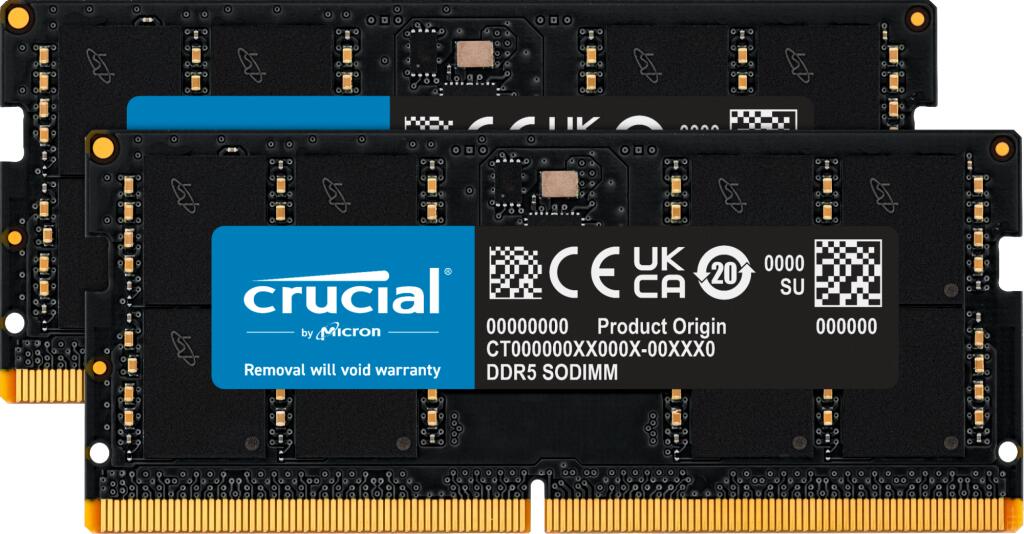 Crucial RAM 128GB (2x64GB) Kit DDR5 5600MHz SODIMM schwarz