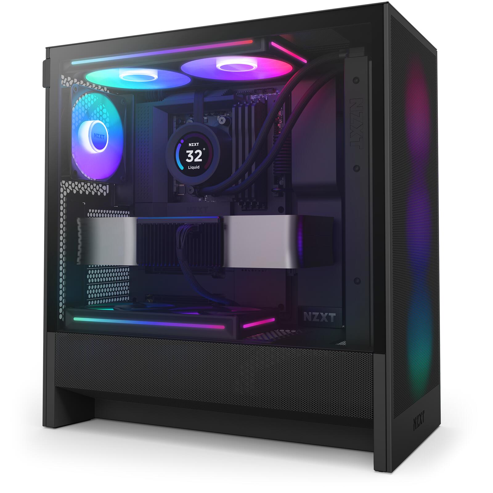 NZXT H5 Flow RGB Mid-Tower-Gehäuse, Schwarz