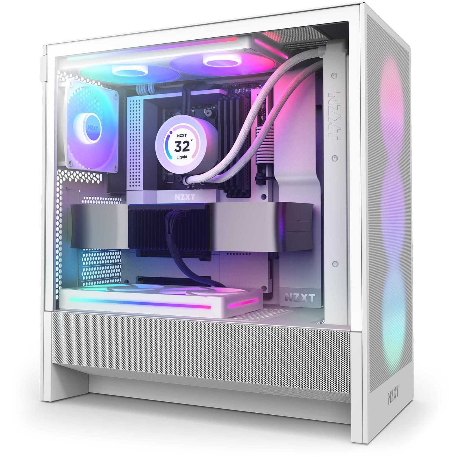 NZXT H5 Flow RGB Mid-Tower-Gehäuse, Weiß