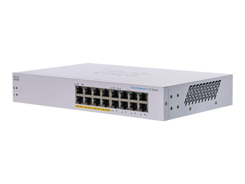 Cisco Switch Business 110-Series 16-Port 1GbE 64W PoE unmanaged