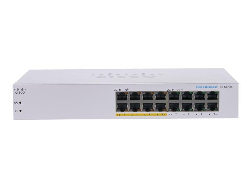 Cisco Switch Business 110-Series 16-Port 1GbE 64W PoE unmanaged