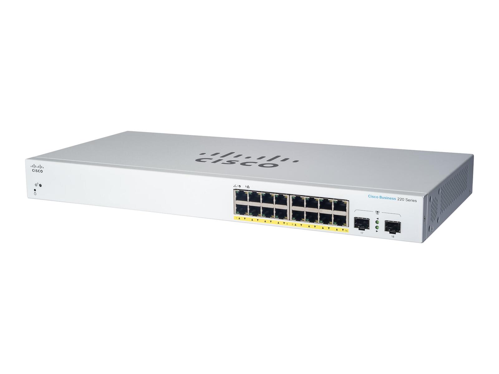 Cisco Switch Business 220-Series 18-Port 1GbE smart managed