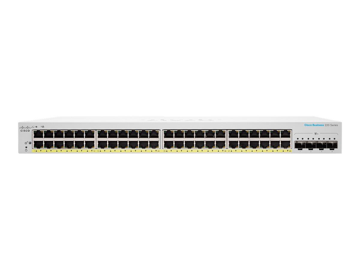 Cisco Switch Business 220-Series 52-Port 1/10GbE 740W PoE smart managed