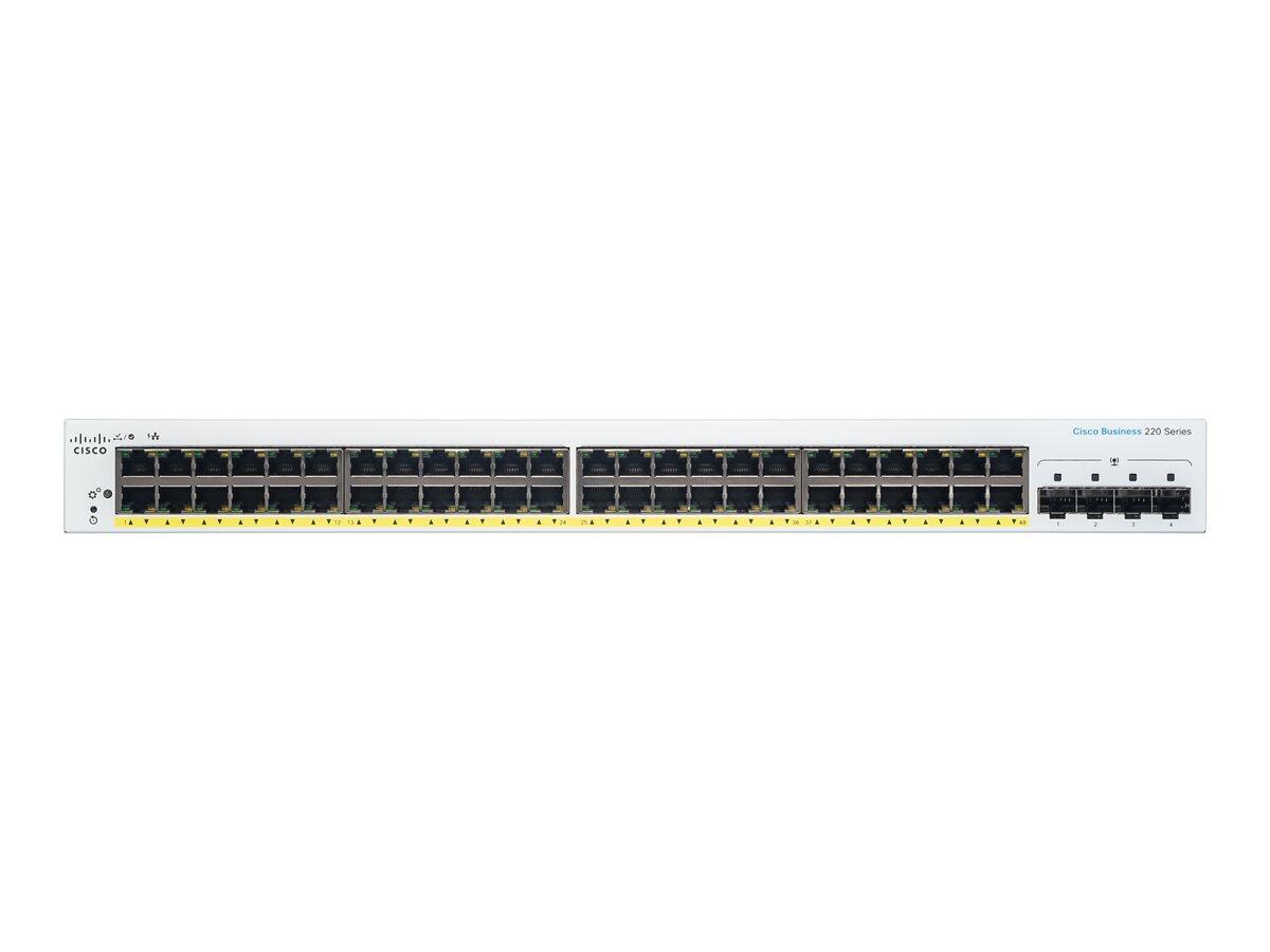 Cisco Switch Business 220-Series 52-Port 1GbE 382W PoE smart managed