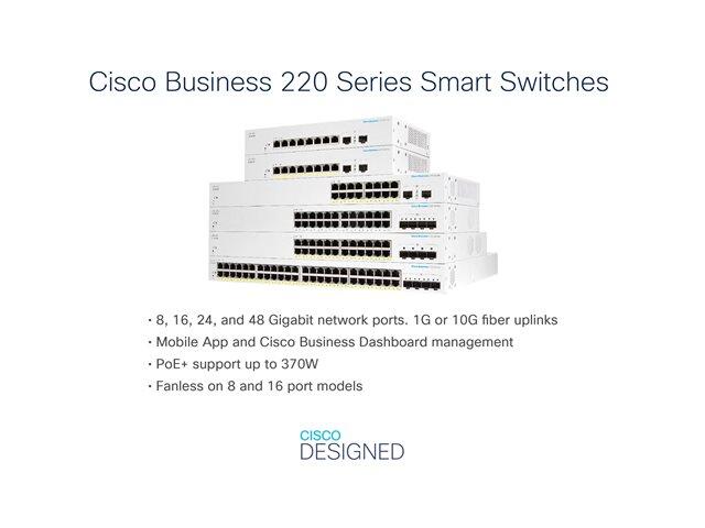 B-WARE Cisco Switch Business 220-Series 52-Port 1GbE smart managed