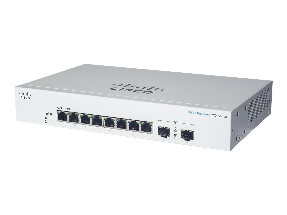 Cisco Switch Business 220-Series 10-Port 1GbE 130W PoE smart managed