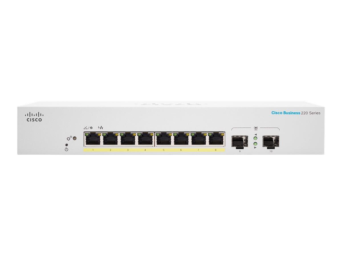 Cisco Switch Business 220-Series 10-Port 1GbE 130W PoE smart managed