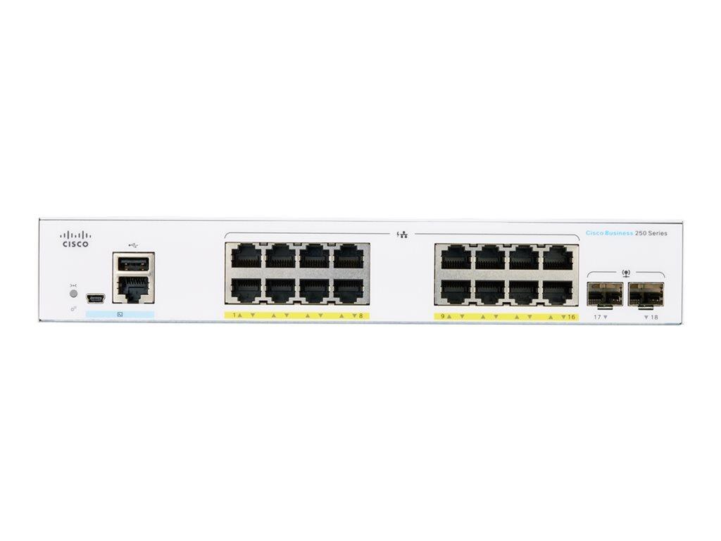 Cisco Switch Business 250-Series 18-Port 1GbE 120W PoE smart managed