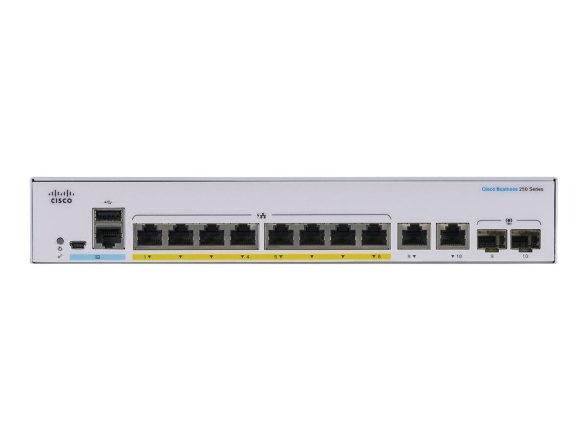 Cisco Switch Business 250-Series 10-Port 1GbE 120W PoE smart managed