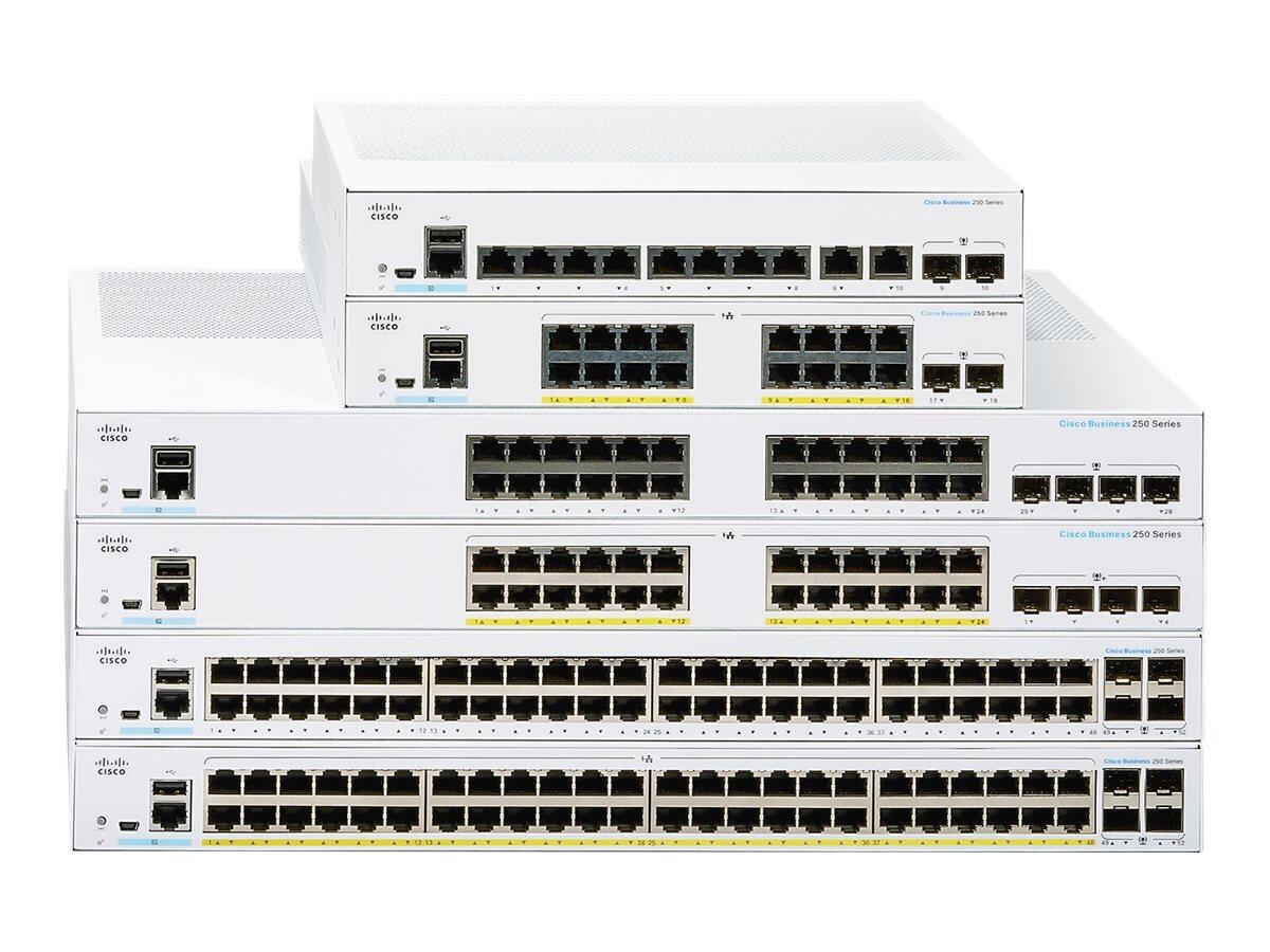 Cisco Switch Business 250-Series 10-Port 1GbE 120W PoE smart managed