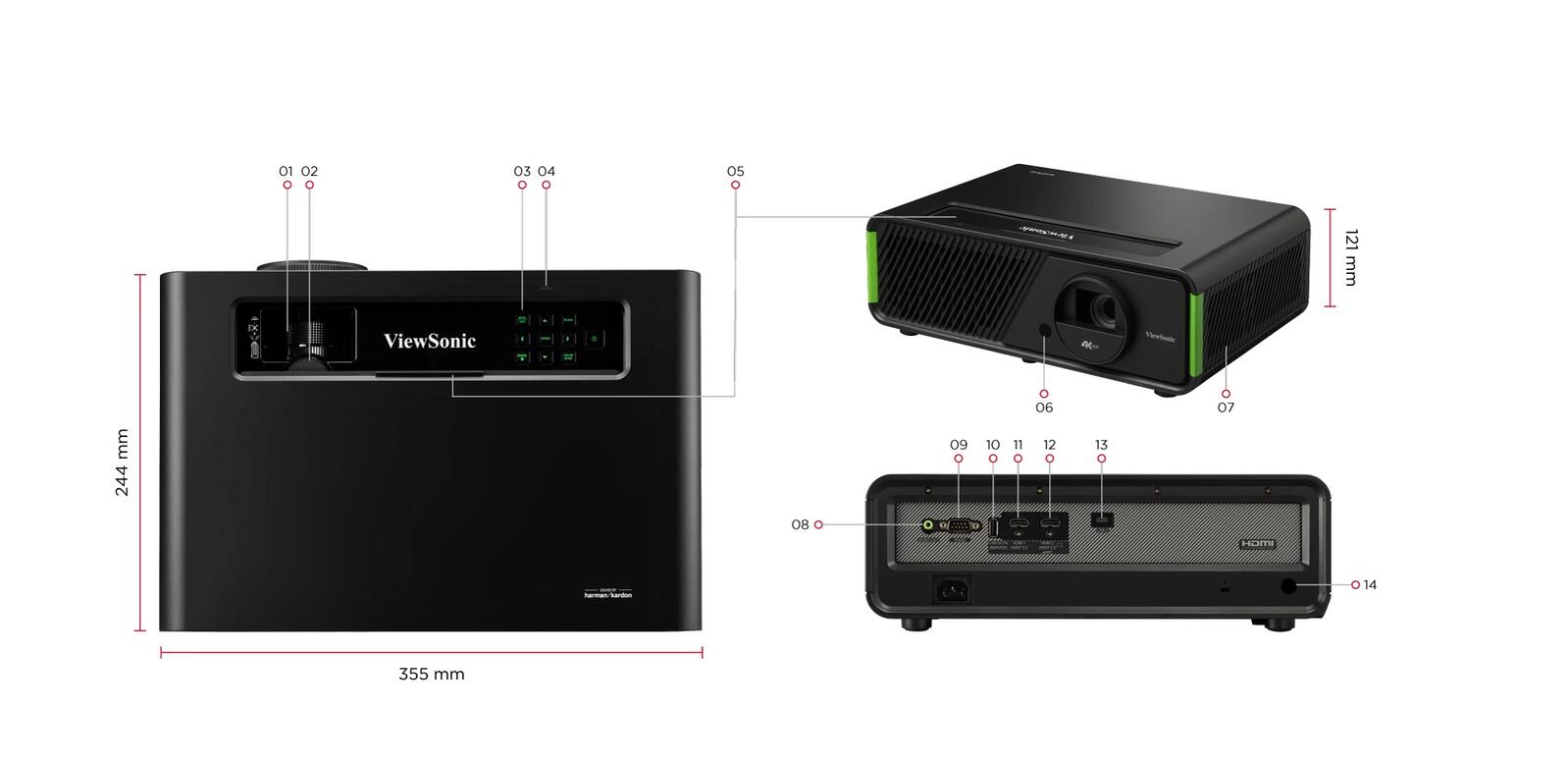 ViewSonic X1-4KE Pro Heimkino Beamer 3300 LED Lumen