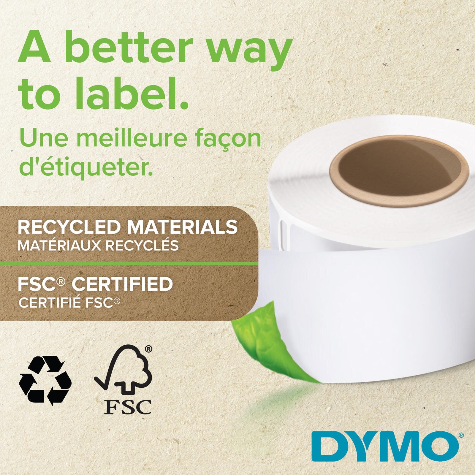 DYMO® Original Hochleistung Etikett für LabelWriter™, Kunststoff - weiss - permanent haftend, widerstandsfähig, 2 x 450