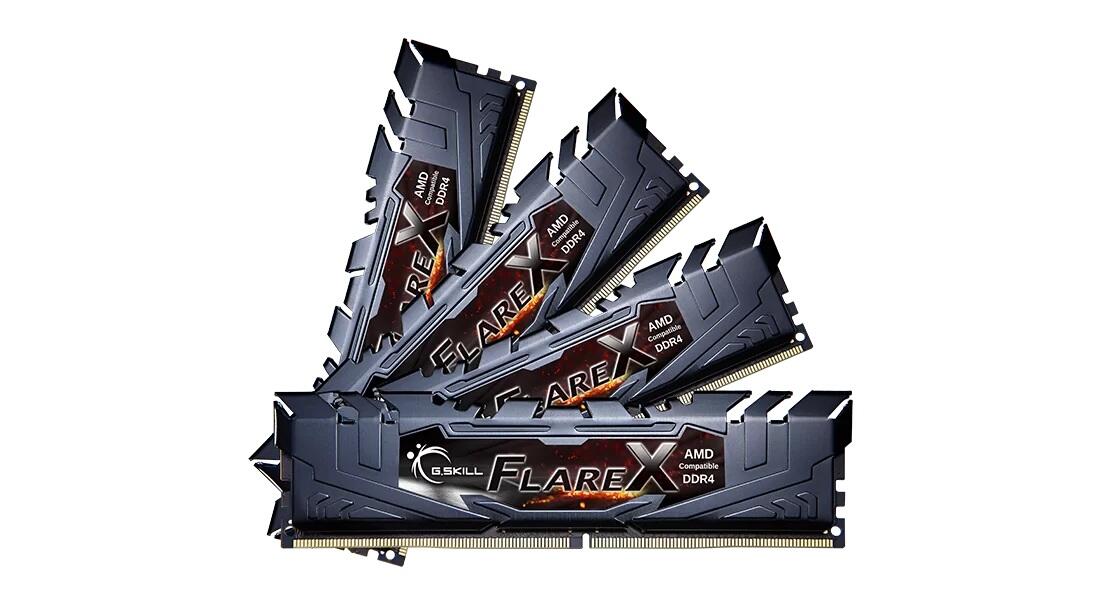 G.Skill Flare X AMD 64GB (4x 16GB) Kit DDR4 3200 MHz schwarz