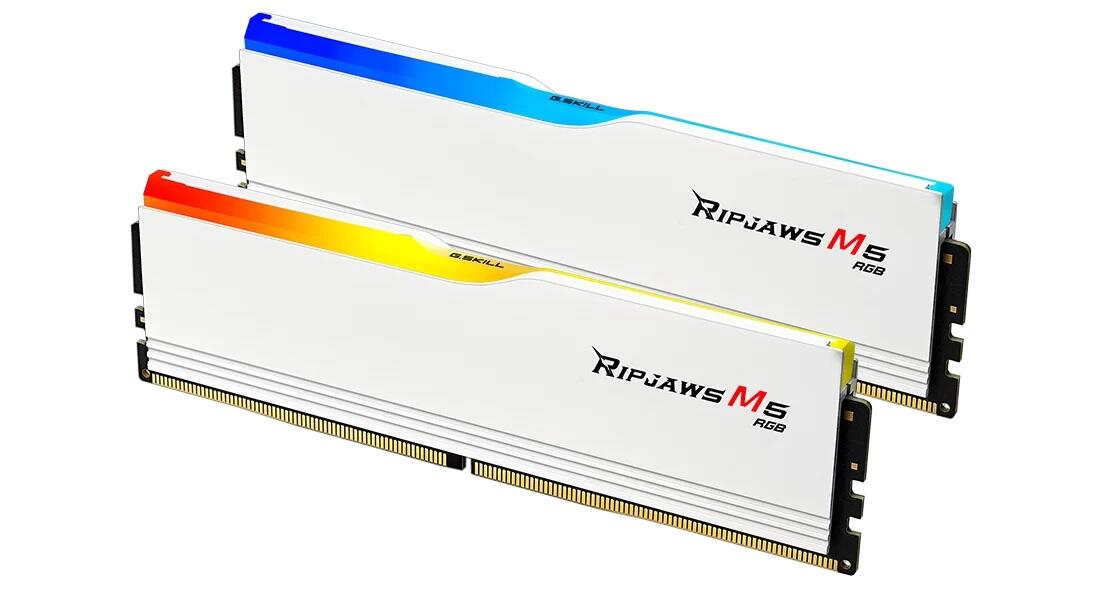 G.Skill RAM Ripjaws M5 RGB Intel 32GB (2x 16GB) Kit DDR5 6000 MHz UDIMM weiß