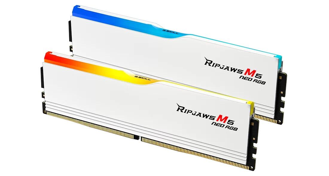 G.Skill RAM Ripjaws M5 Neo RGB AMD 64GB (2x 32GB) Kit DDR5 6000 MHz UDIMM weiß