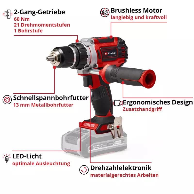 Einhell Akku-Bohrschrauber TP-CD 18/60 Li BL - Solo (4514210)