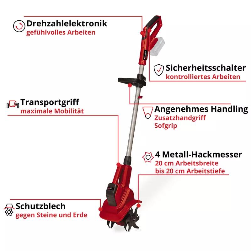 Einhell Akku-Bodenhacke GE-CR 18/20 Li E - Solo (3431210)