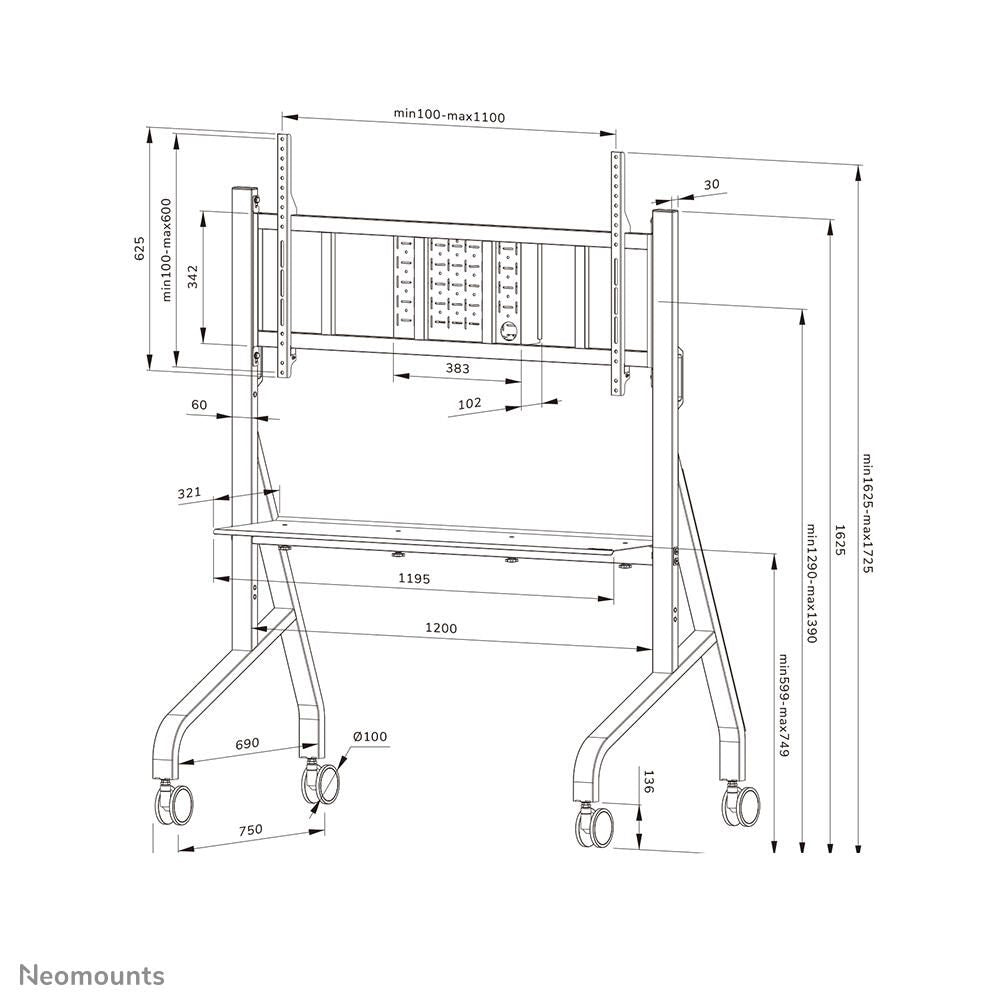 Neomounts FL50-575BL1 MOVE Go XL Rollwagen