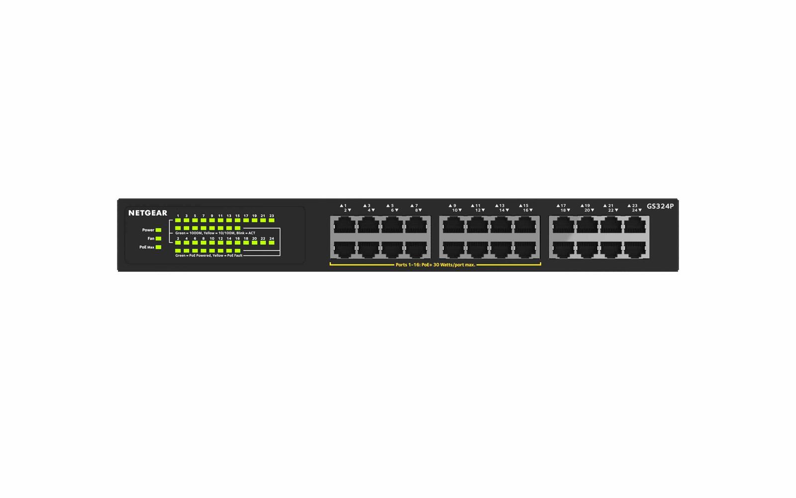 Netgear GS324P-100EUS Unmanageder PoE+ Essentials-Switch