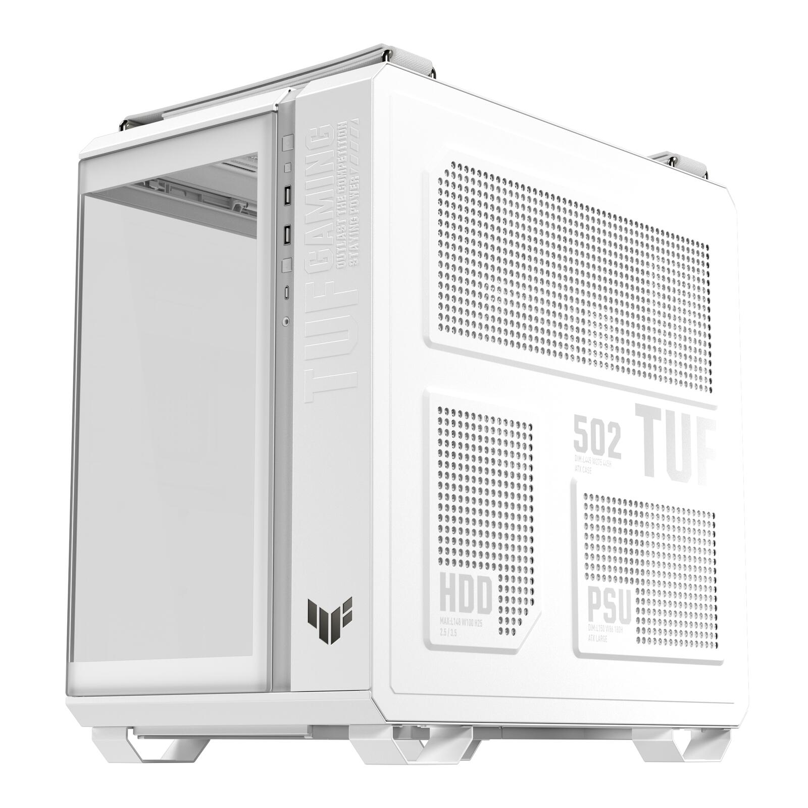 ASUS TUF GAMING GT502 Horizon TG ARGB modulares PC Gehäuse, weiß