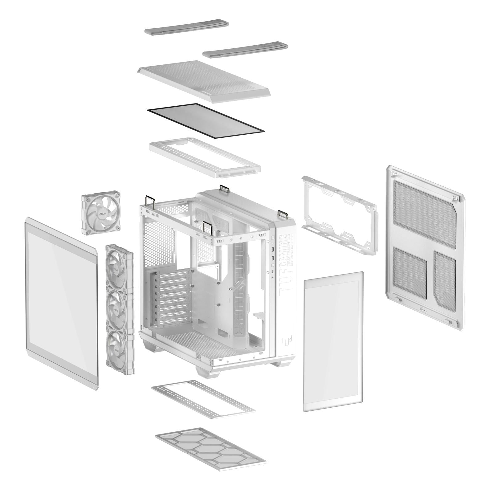 ASUS TUF GAMING GT502 Horizon TG ARGB modulares PC Gehäuse, weiß