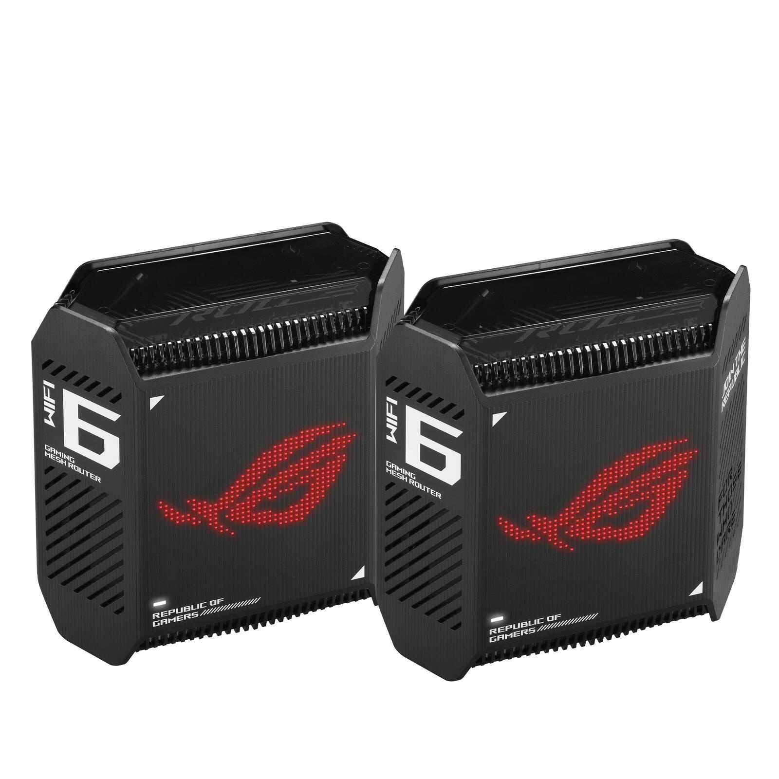 ASUS ROG Rapture GT6 AX10000 2er Set Tri-Band Gaming Mesh WiFi System kombinierbarer Router (Tethering als 4G und 5G Rou