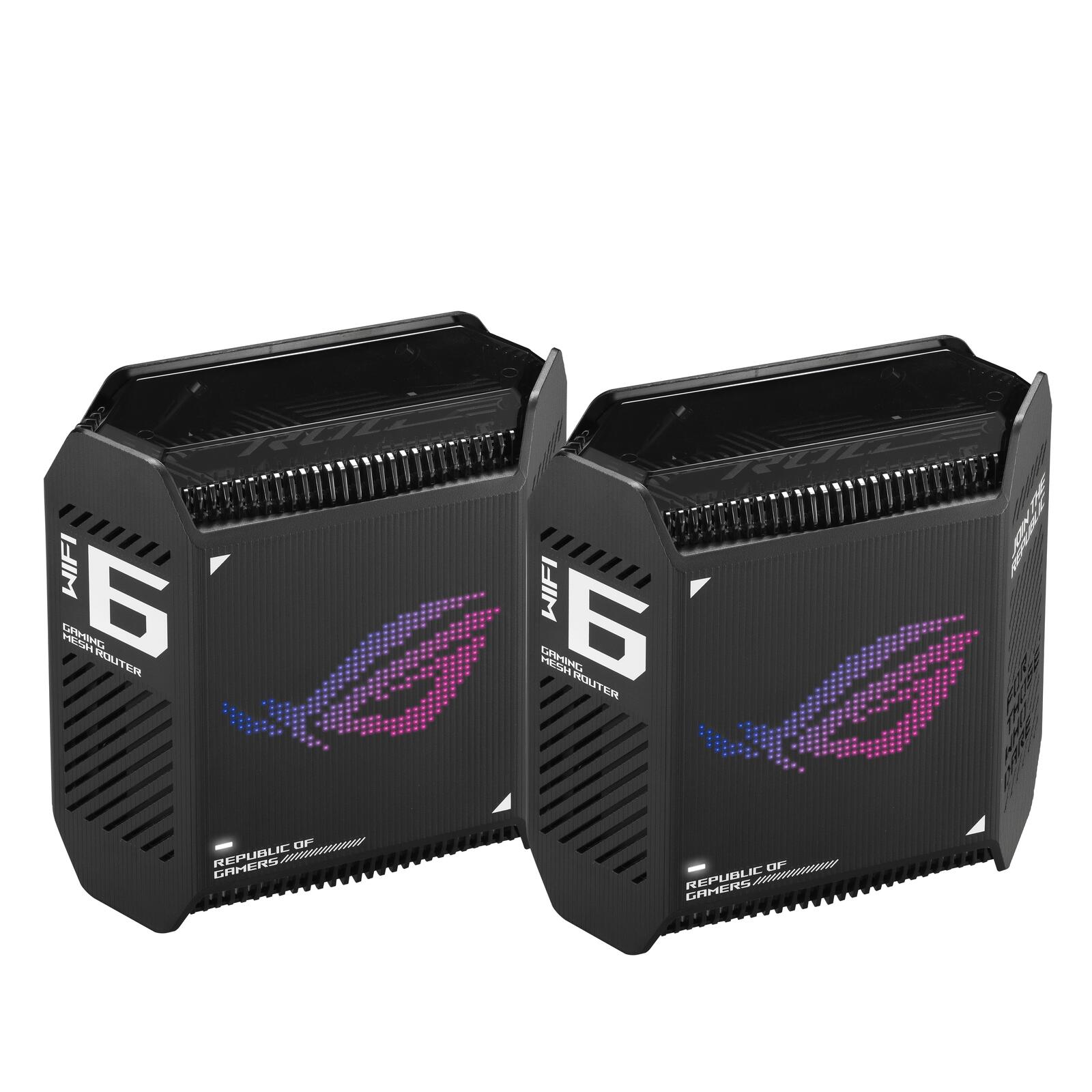 ASUS ROG Rapture GT6 AX10000 2er Set Tri-Band Gaming Mesh WiFi System kombinierbarer Router (Tethering als 4G und 5G Rou