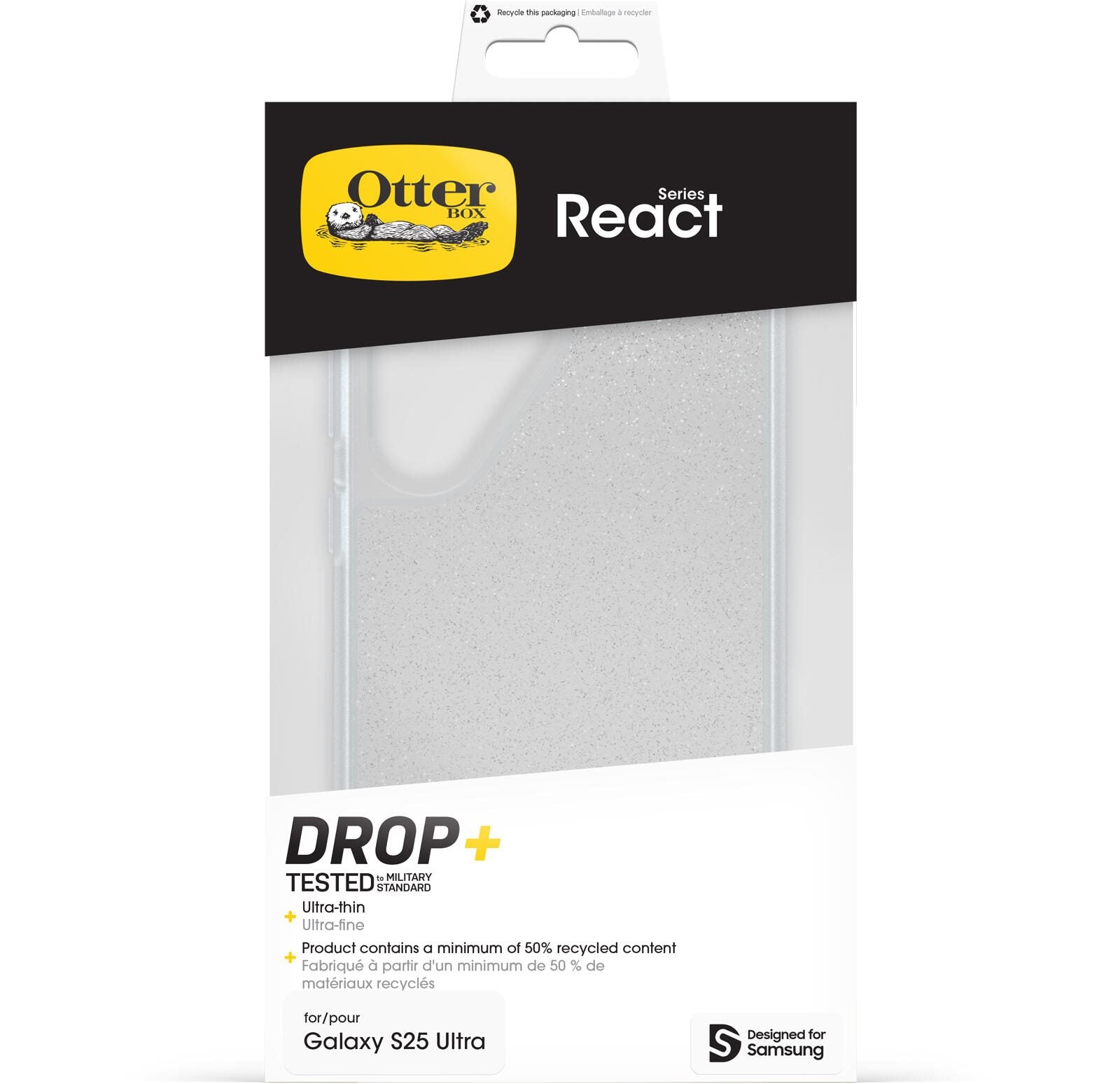 OtterBox React Schutzhülle für Samsung Galaxy S25 Ultra Stardust - clear